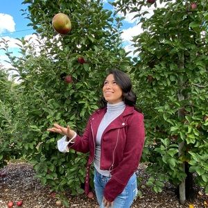 Maroon Suede Moto Jacket